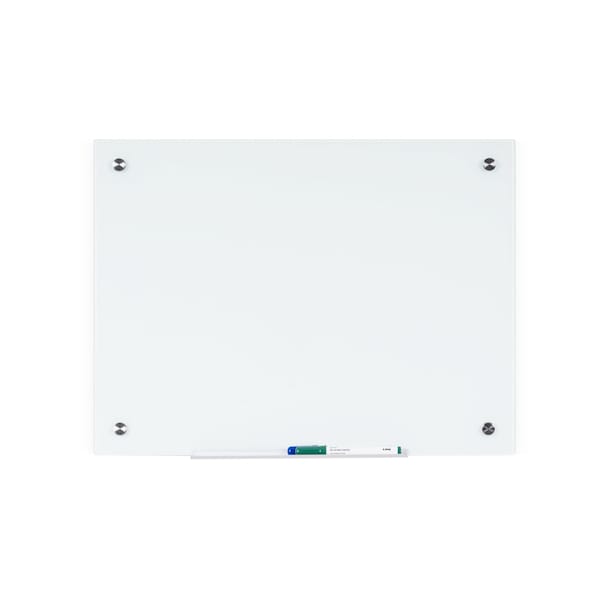 River Dry Erase Glass Board, 36x48", Frameless Design, Wall Mount Kit Included